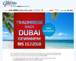 Dubai Reise Gewinnspiel, Globista Gewinnspiel
