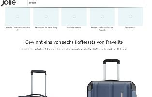 Travelite Kofferset Gewinnspiel, Jolie Gewinnspiel