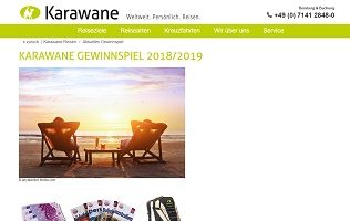 Karawane Reisegutschein Gewinnspiel, Karawane Gewinnspiel