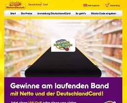 Netto DeutschlandCard Code eingeben, Netto Gewinnspiel