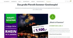 Rhein Reise Gewinnspiel, Pieroth Gewinnnspiel