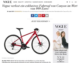 Canyon Fahrrad Gewinnspiel, Vogue Gewinnspiel