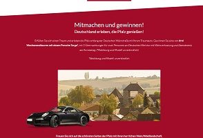 Porsche Wochenende Gewinnspiel , Weintor Gewinnspiel
