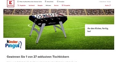 Kickertisch Gewinnspiel, kaufland Gewinnspiel
