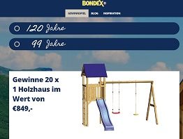 Holz Spielhaus Gewinnspiel, Bondex Gewinnspiel