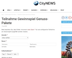 Genuss-Pakete Gewinnspiel, CityNews Gewinnspiel