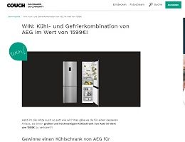AEG Kühl-Gefrier-Kombination Gewinnspiel, Couch Gewinnspiel