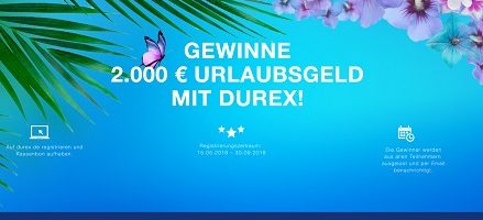 Durex Urlaubsgeld Gewinnspiel, Durex Gewinnspiel