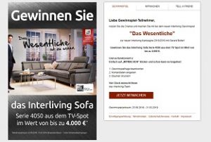Interliving Sofa Gewinnspiel, Einrichtungspartnerring Gewinnspiel