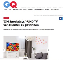 Medion UHD Smart TV Gewinnspiel, GQ Gewinnspiel