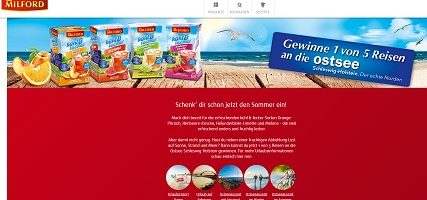 Milford Ostsee Reise Gewinnspiel, Milford Gewinnspiel