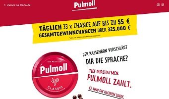 aktion.pulmoll.de, Gewinnspiel, Pulmoll Gewinnspiel