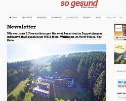 Waldhotel Willingen Urlaub Gewinnspiel, so gesund Gewinnspiel