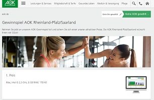 iMac Gewinnspiel, AOK Gewinnspiel