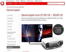 BenQ Beamer Gewinnspiel, Kabel Deutschland Gewinnspiel