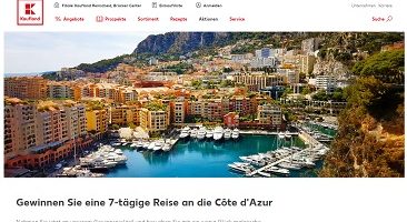 Côte d'Azur Reise Gewinnspiel, Kaufland Gewinnspiel