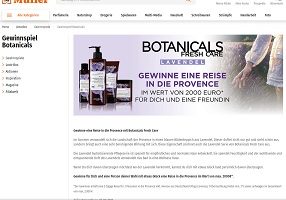 Provence Reise Gewinnspiel, Müller Gewinnspiel
