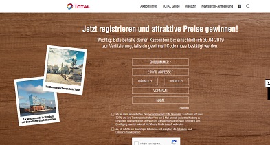Total Kassenbon Code eingeben, Total Gewinnspiel