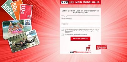 XXXLutz Rubbelos Gewinnspiel, XXXLutz Gewinnspiel