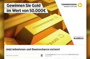 Commerzbank 50000 Euro Gold Gewinnspiel, Commerzbank Gewinnspiel