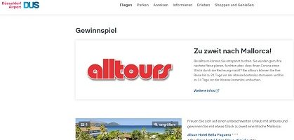Mallorca Reise Gewinnspiel, Düsseldorf Airport Gewinnspiel