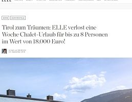Tirol Luxus Urlaub Gewinnspiel, Elle Gewinnspiel