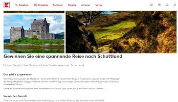 Schottland Reise Gewinnspiel, Kaufland Gewinnspiel