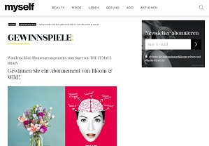 Bloom & Wild Blumenabo Gewinnspiel, myself Gewinnspiel