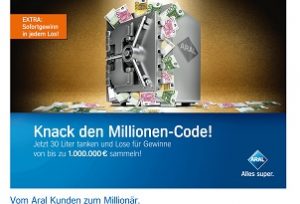 Aral Code eingeben, Aral Gewinnspiel