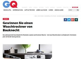 Bauknecht Waschtrockner Gewinnspiel, GQ Gewinnspiel