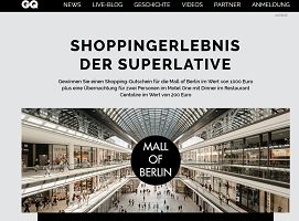 Mall of Berlin Shopping Gutschein Gewinnspiel, GQ Gewinnspiel