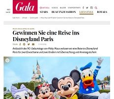 Disneyland Paris Reise Gewinnspiel, Gala Gewinnspiel