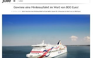 Mini-Kreuzfahrt Gewinnspiel, Jolie Gewinnspiel