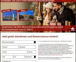 Shopping Reise Gewinnspiel