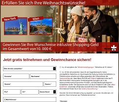 Shopping Reise Gewinnspiel