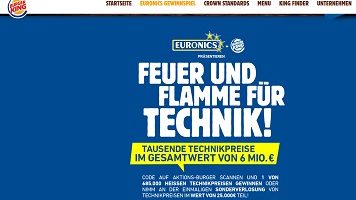 www.burgerking.de/euronics, Burger King Gewinnspiel