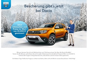 Dacia Weihnachtsgewinnspiel, Dacia Gewinnspiel