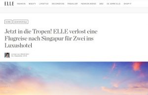 Singapur Reise Gewinnspiel, Elle Gewinnspiel
