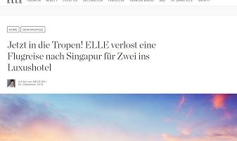 Singapur Reise Gewinnspiel, Elle Gewinnspiel