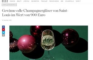 Saint-Louis Champagner Gläser Gewinnspiel, Elle Gewinnspiel