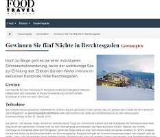 Berchtesgaden Urlaub Gewinnspiel, Food and Travel Gewinnspiel