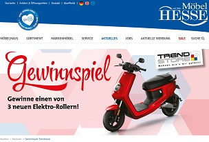 Niu E-Roller Gewinnspiel, Möbel Hesse Gewinnspiel