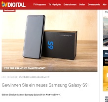 Samsung Galaxy S9 Gewinnspiel, TV Digital Gewinnspiel