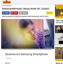 Samsung Note 9 Gewinnspiel, selbst Gewinnspiel