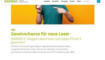 iPhone X Gewinnspiel, Barmer Gewinnspiel