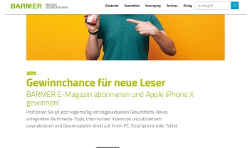 iPhone X Gewinnspiel, Barmer Gewinnspiel