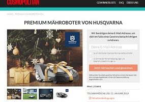 Husqvarna Mähroboter Gewinnspiel, Cosmopolitan Gewinnspiel