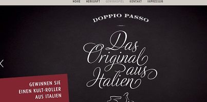 Vespa Motorroller Gewinnspiel, Doppio Passo Gewinnspiel