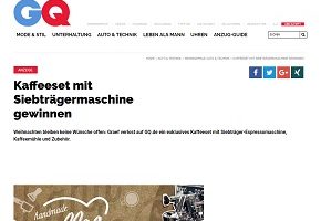 Graef Espresso-Maschine Gewinnspiel, GQ Gewinnspiel