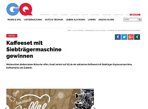 Graef Espresso-Maschine Gewinnspiel, GQ Gewinnspiel